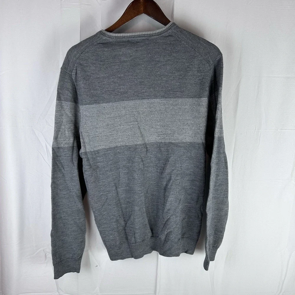 Calvin Klein Men's Merino Wool Blend‎ Gray Sweater Lightweight Size Large